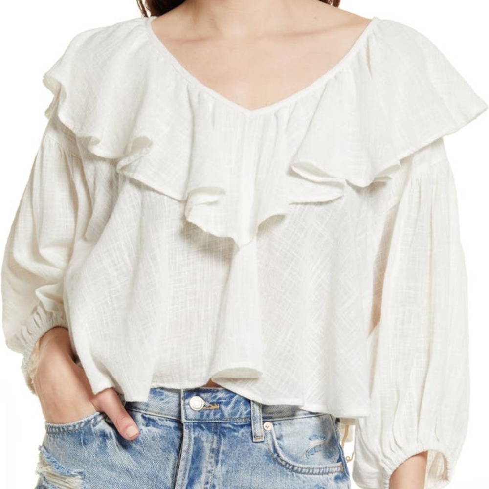 NWT Free People Zuri Ruffle Blouse